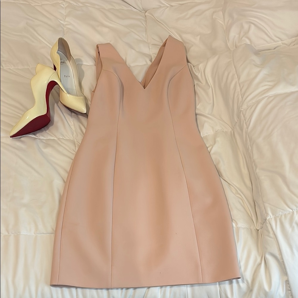 BCBGMaxAzria Pink Sheath Mini Dress V-Neck Sleeveless